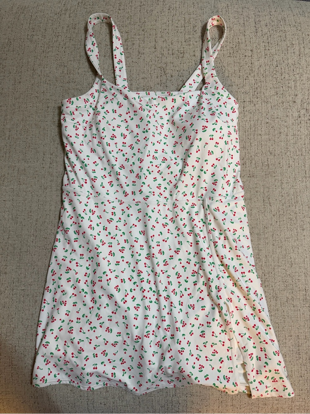 JoyLab White Cherry-Print Active dress with shorts
